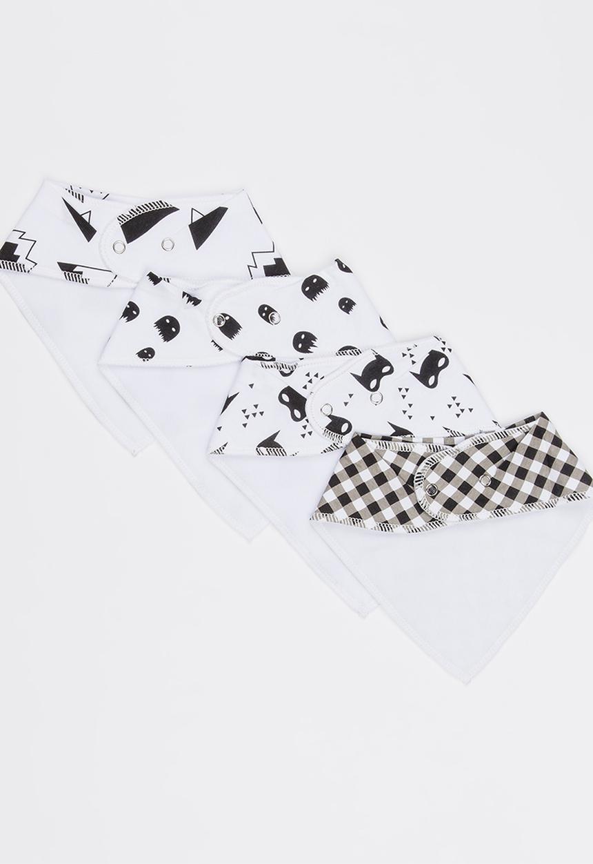 Pop Candy - 4 Pack Bandana Bibs Multi-colour