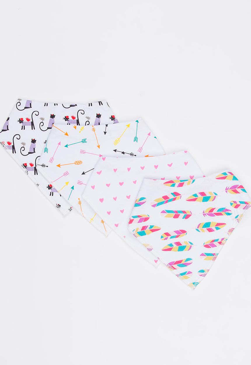 Pop Candy - 4 Pack Bandana Bibs Multi-colour