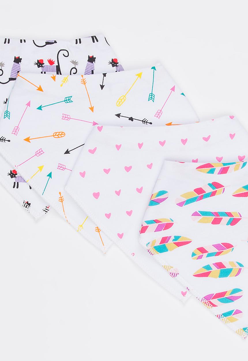 Pop Candy - 4 Pack Bandana Bibs Multi-colour