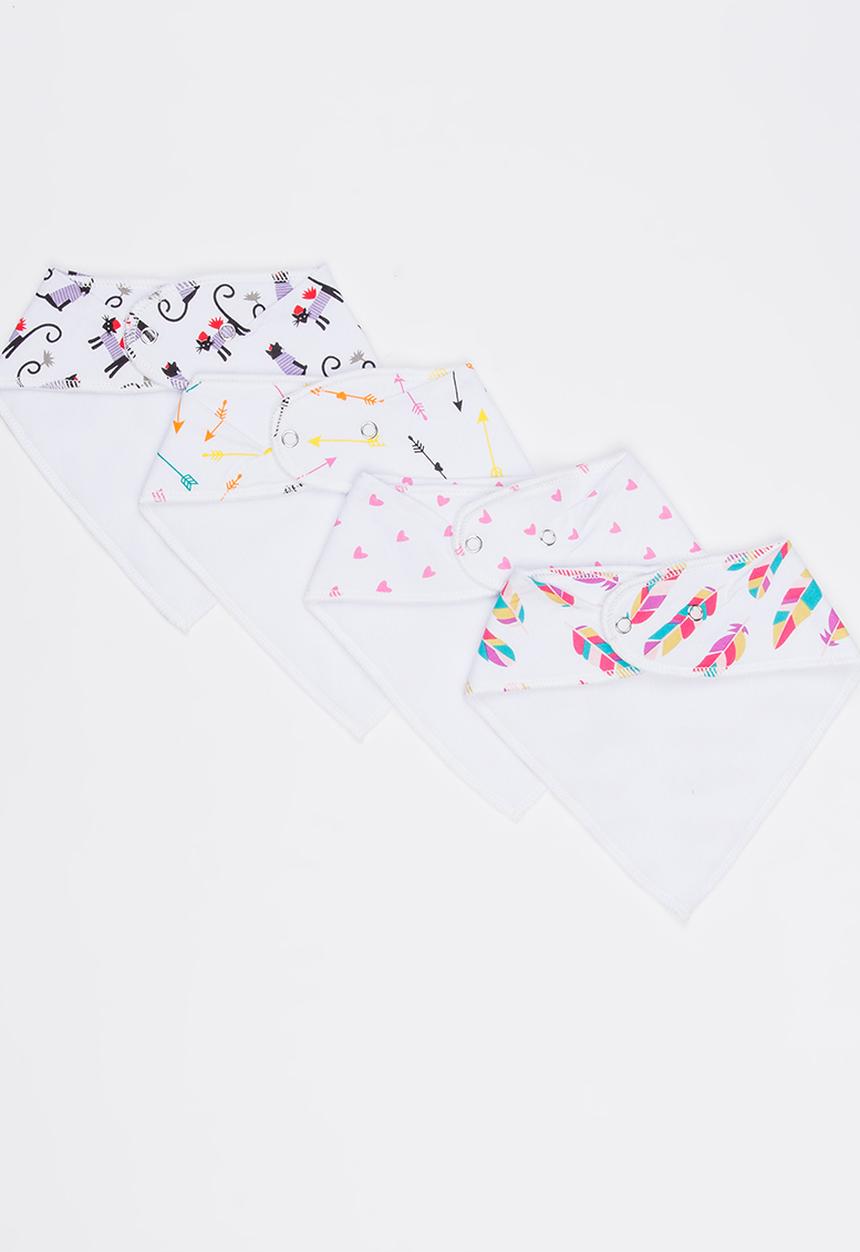 Pop Candy - 4 Pack Bandana Bibs Multi-colour