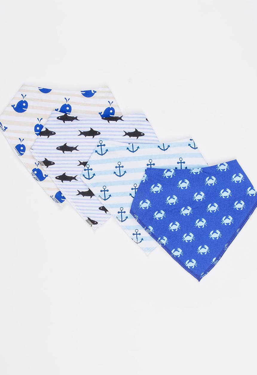 Pop Candy - 4 Pack Bandana Bibs Multi-colour
