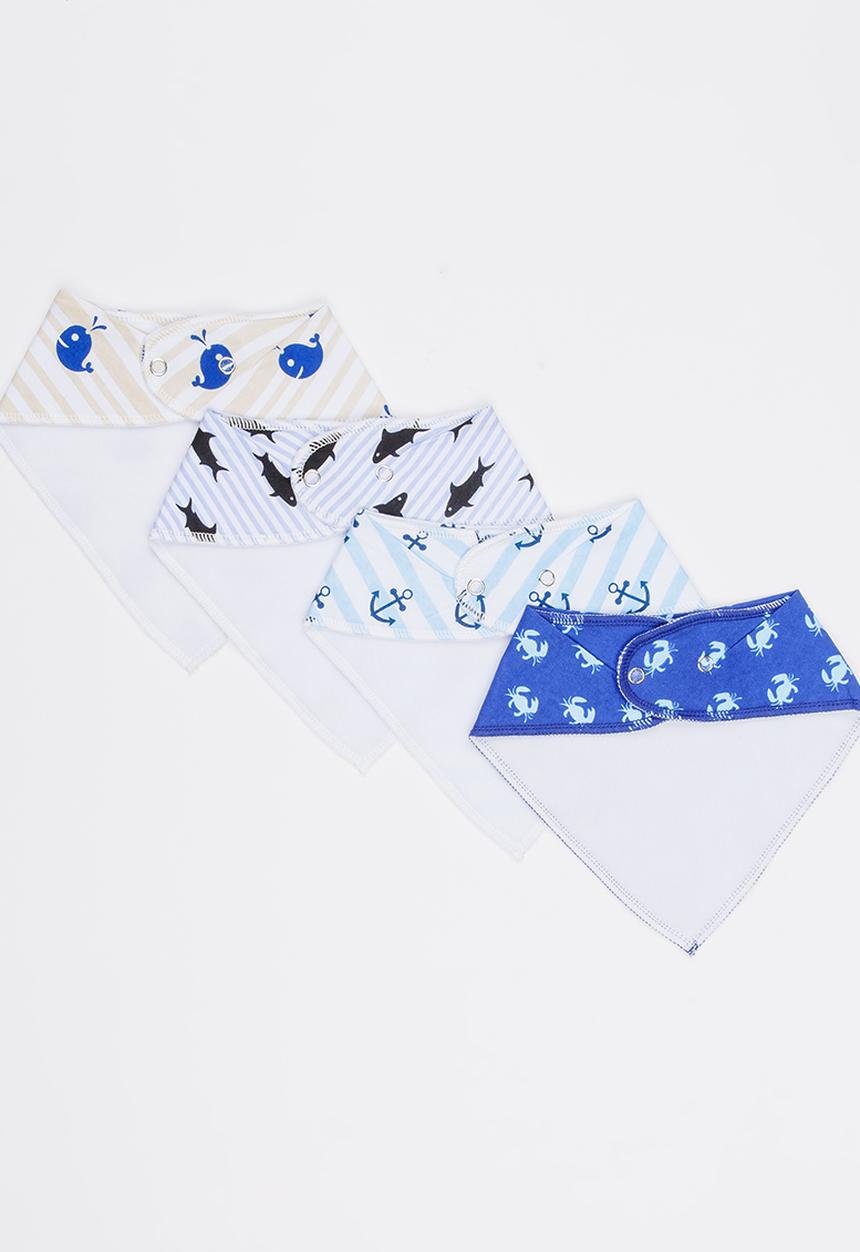 Pop Candy - 4 Pack Bandana Bibs Multi-colour