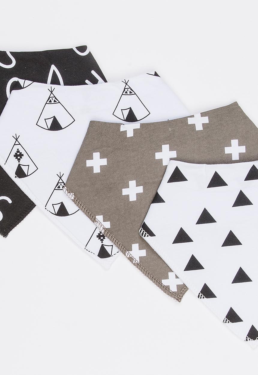 Pop Candy - 4 Pack Bandana Bibs Multi-colour