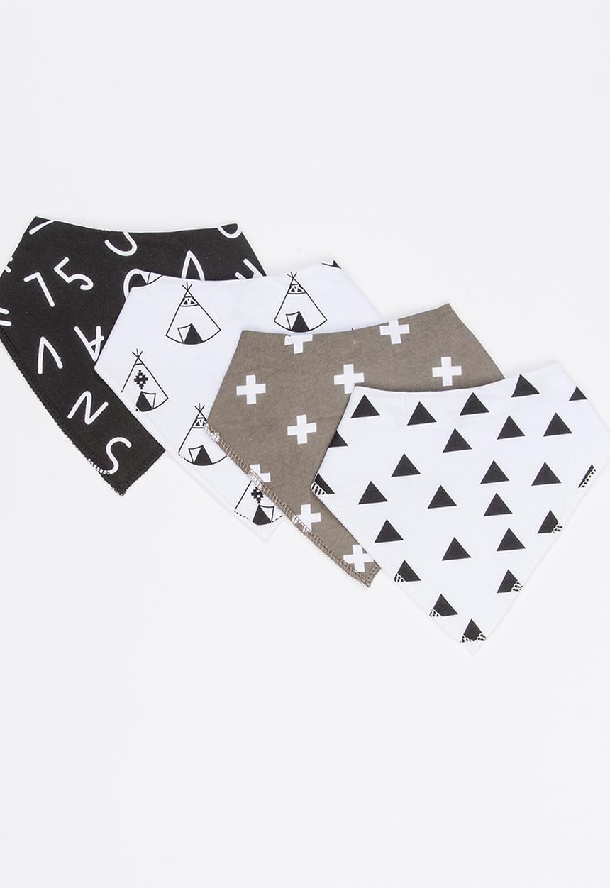 Pop Candy - 4 Pack Bandana Bibs Multi-colour