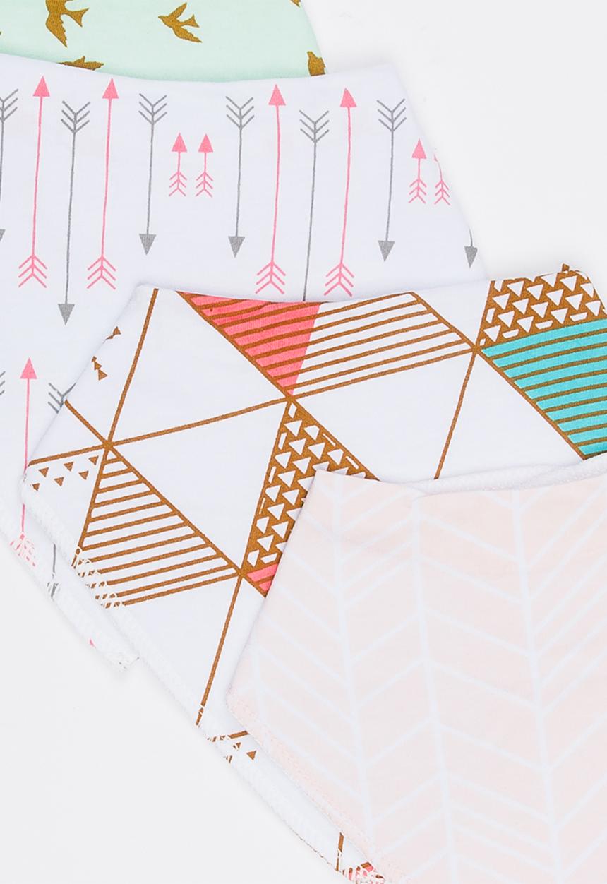 Pop Candy - 4 Pack Bandana Bibs Multi-colour