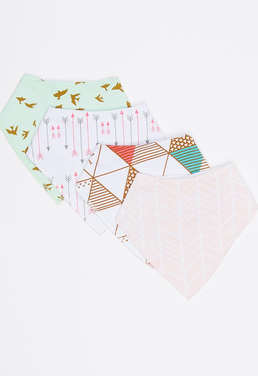 Pop Candy - 4 Pack Bandana Bibs Multi-colour