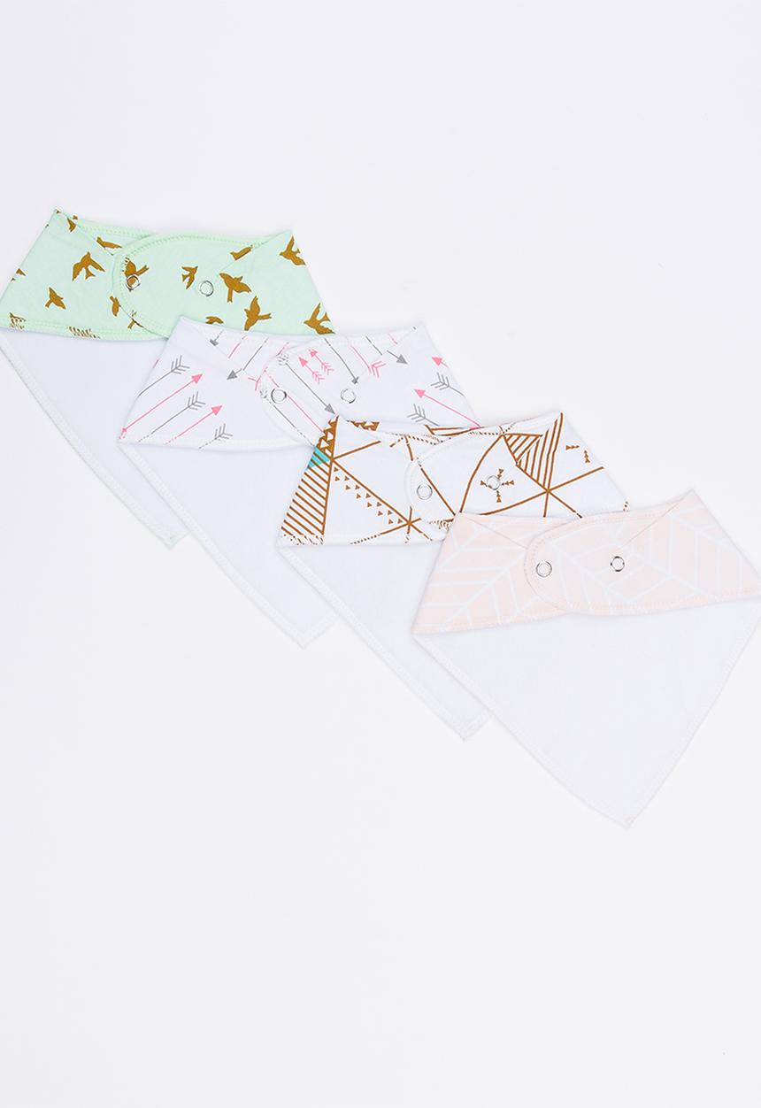 Pop Candy - 4 Pack Bandana Bibs Multi-colour