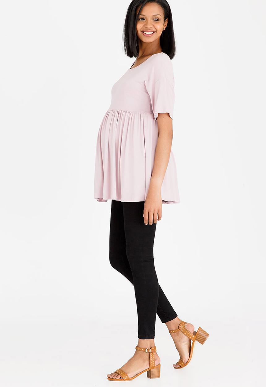 edit Maternity - Empire Line T-Shirt Pale Pink