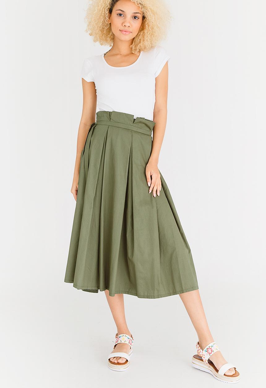 STYLE REPUBLIC - Paperbag Skirt Dark Green