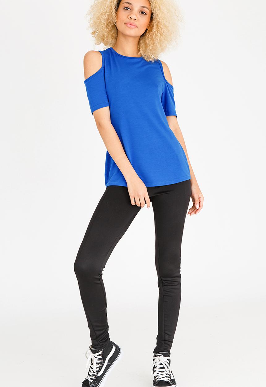 c(inch) - Cold Shoulder T-shirt Blue