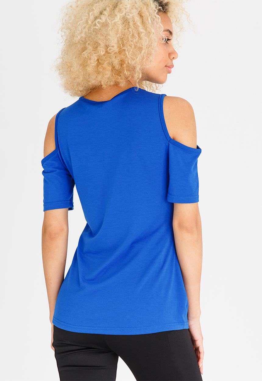 c(inch) - Cold Shoulder T-shirt Blue