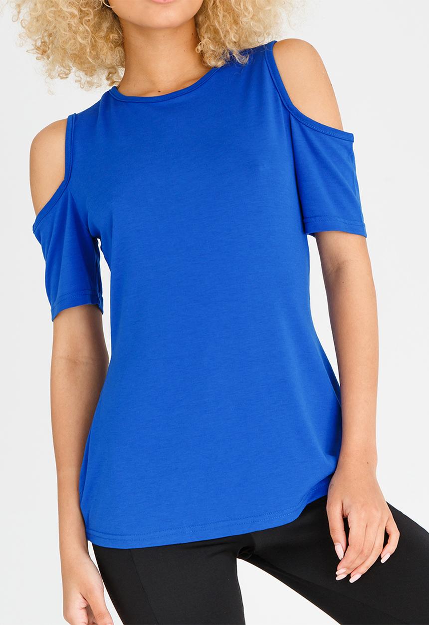 c(inch) - Cold Shoulder T-shirt Blue