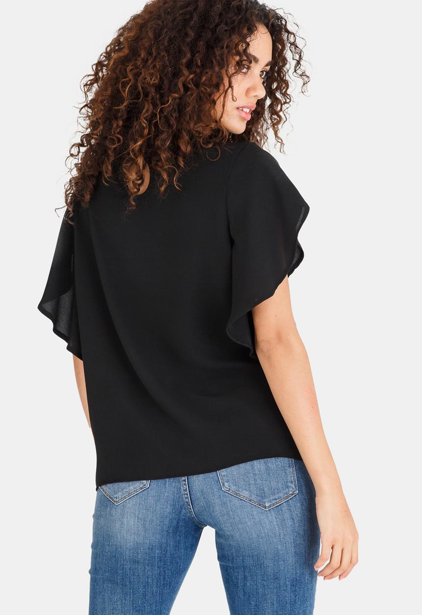 edit - Petal Sleeve Blouse Black