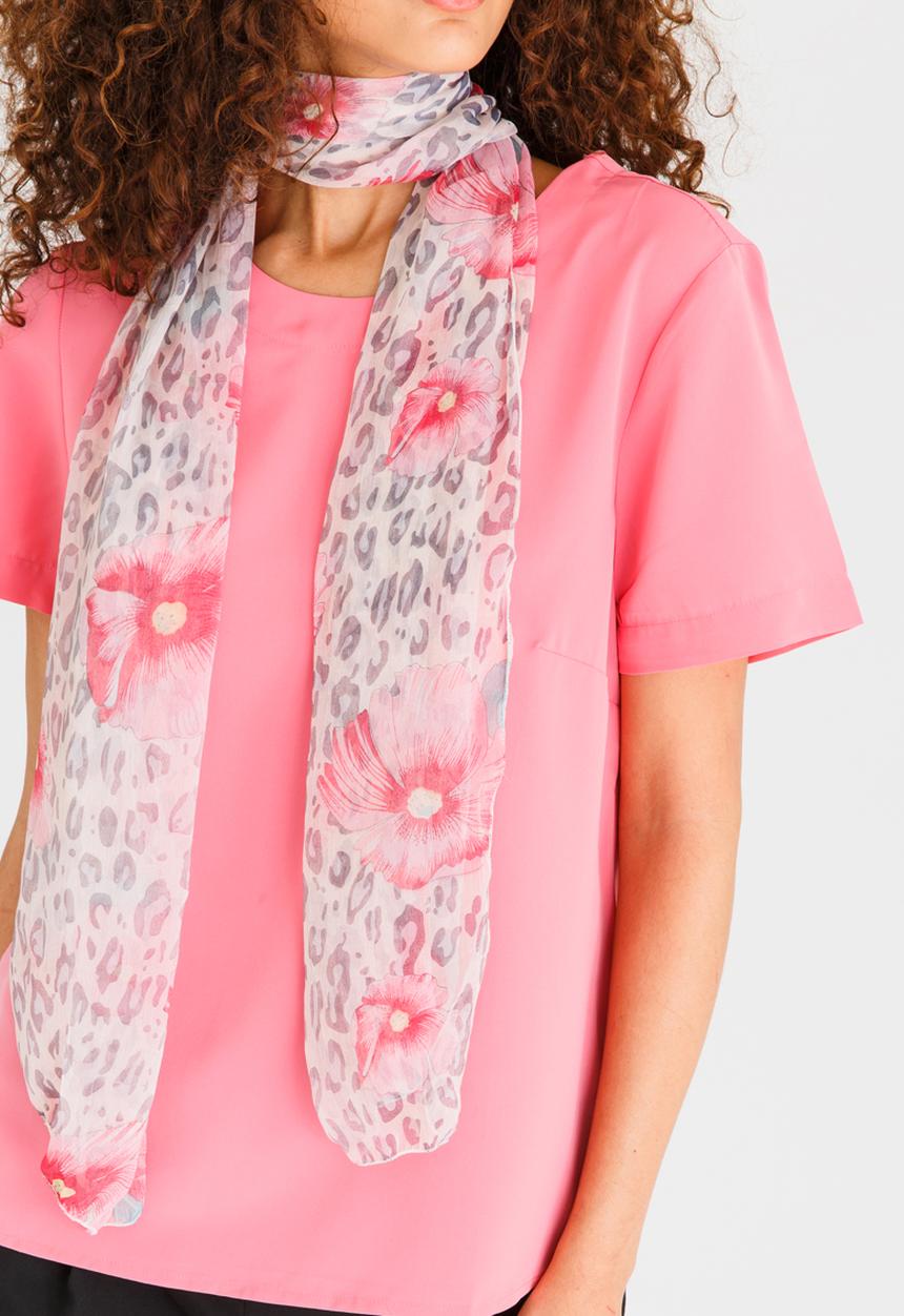 edit - Blouse with Detachable Scarf Mid Pink