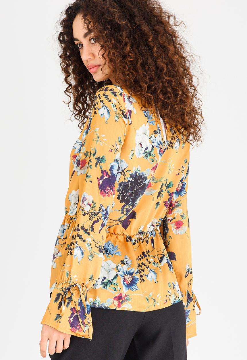 edit - Printed Blouse with Sleeve Detail Multi-colour