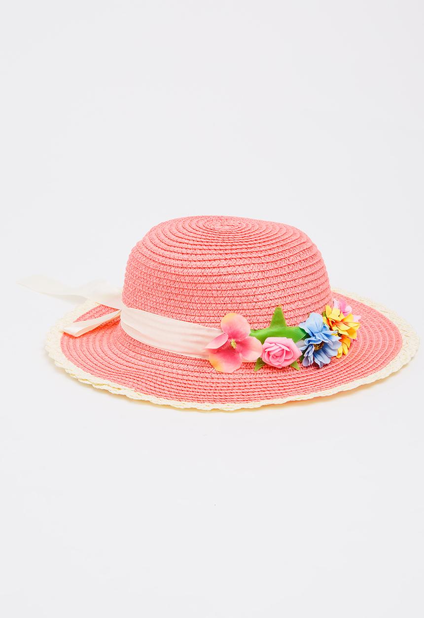 Pop Candy - Wide Brim Straw Hat Mid Pink