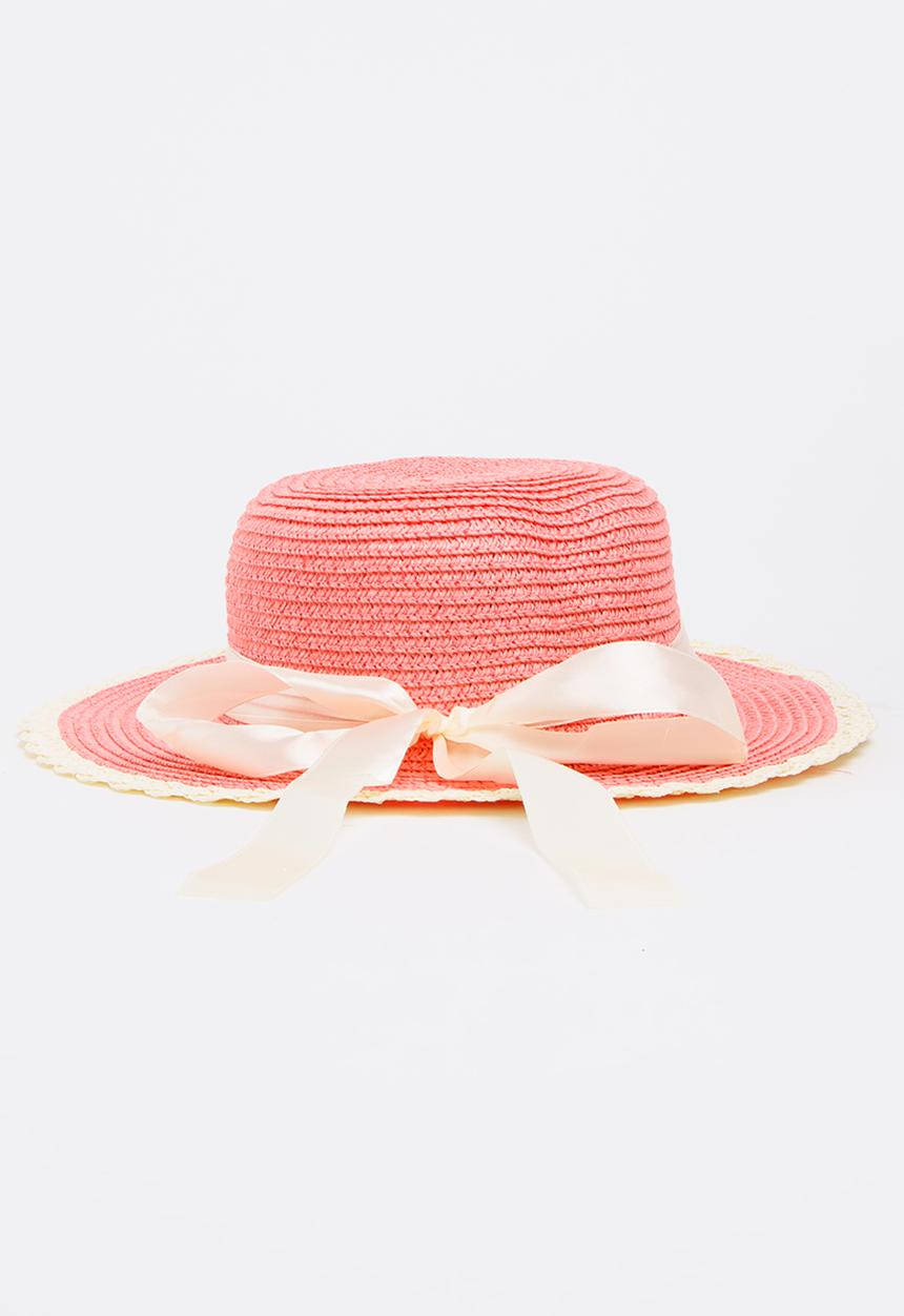 Pop Candy - Wide Brim Straw Hat Mid Pink