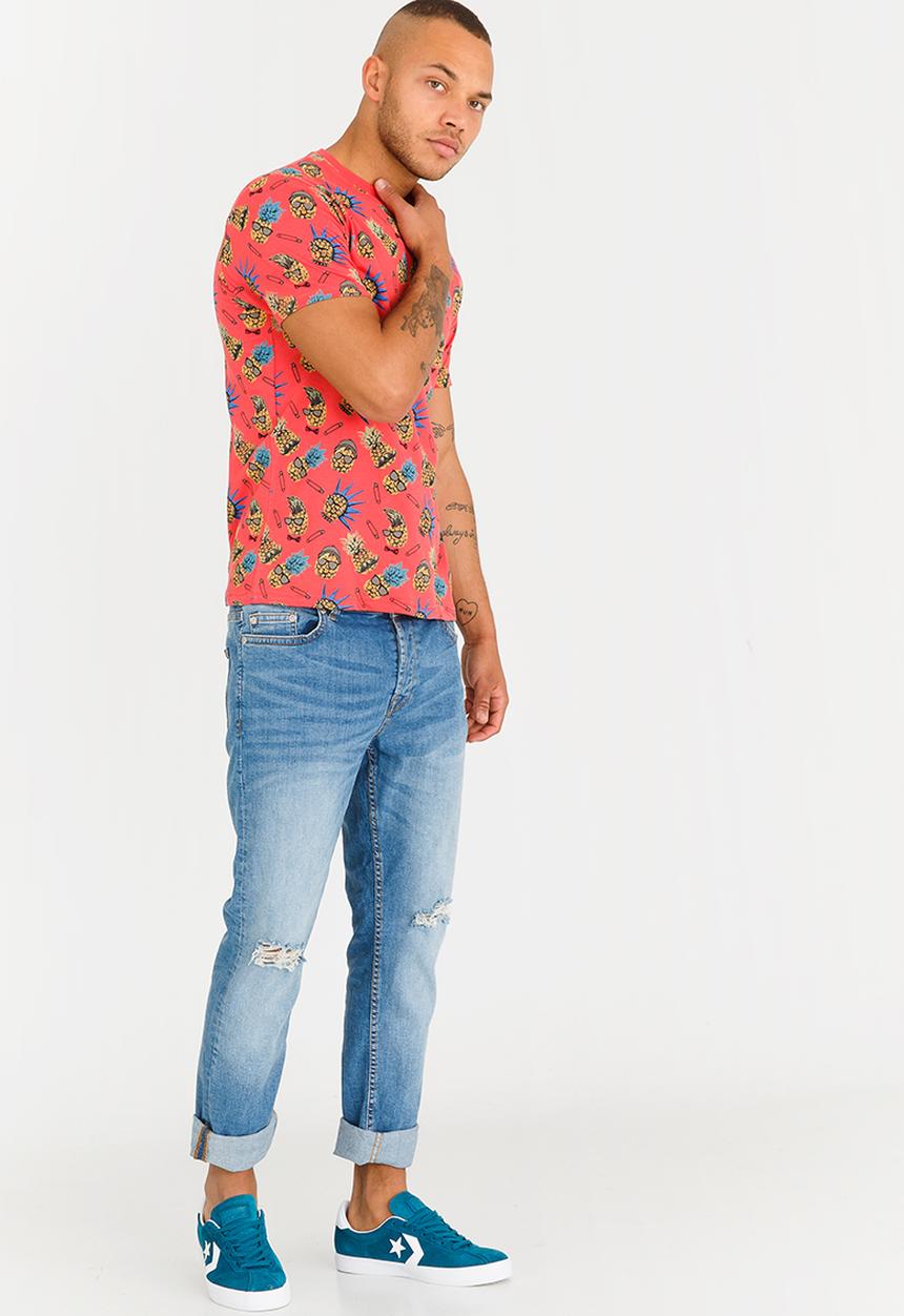 Brave Soul - Sid Pineapple Printed Tee Coral