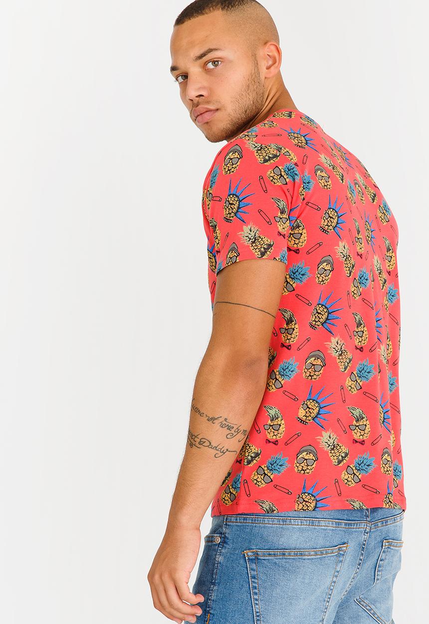Brave Soul - Sid Pineapple Printed Tee Coral