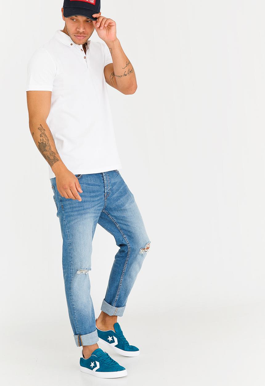 Brave Soul - Link Button Collar Golfer White
