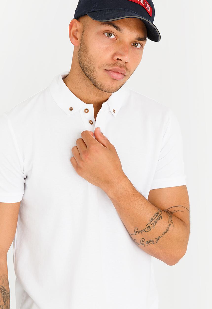 Brave Soul - Link Button Collar Golfer White