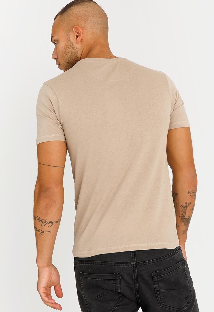 Brave Soul - Arkham Plain Chest Pocket Tee Beige