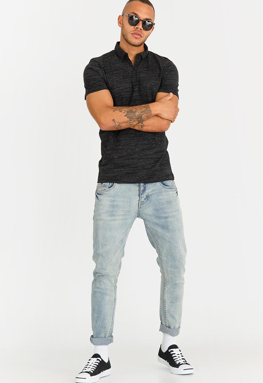 Brave Soul - Ekam Zip Detail Golfer Charcoal