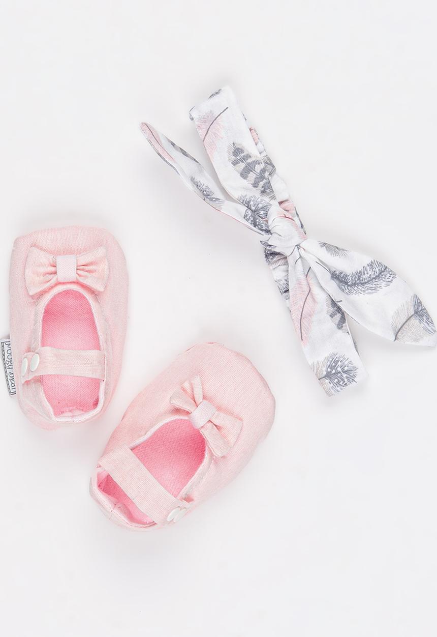 Poogy Bear - Feathers Headband & Woven Shoe Set Multi-colour