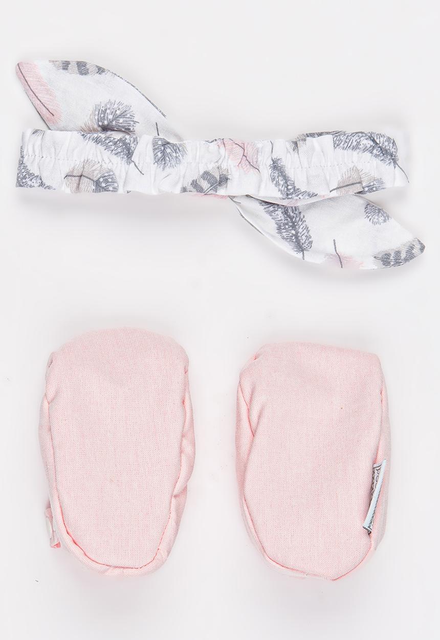 Poogy Bear - Feathers Headband & Woven Shoe Set Multi-colour