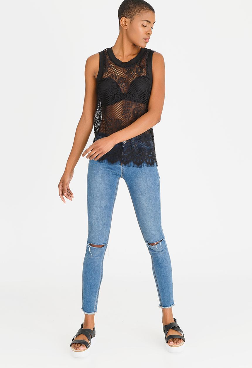 Noisy May - Nora Lace Top Black