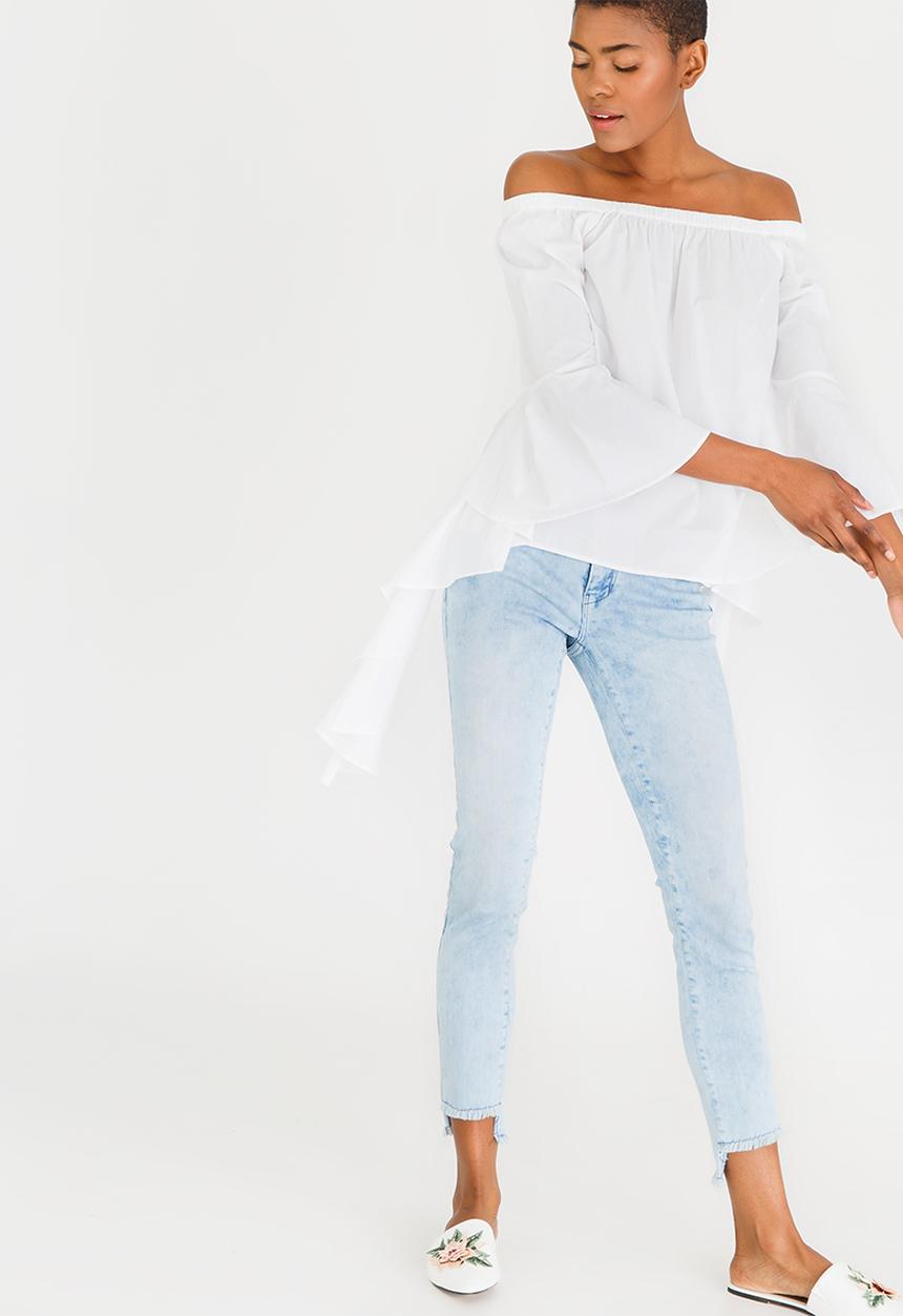 Noisy May - Julianna Off-the-shoulder Blouse White