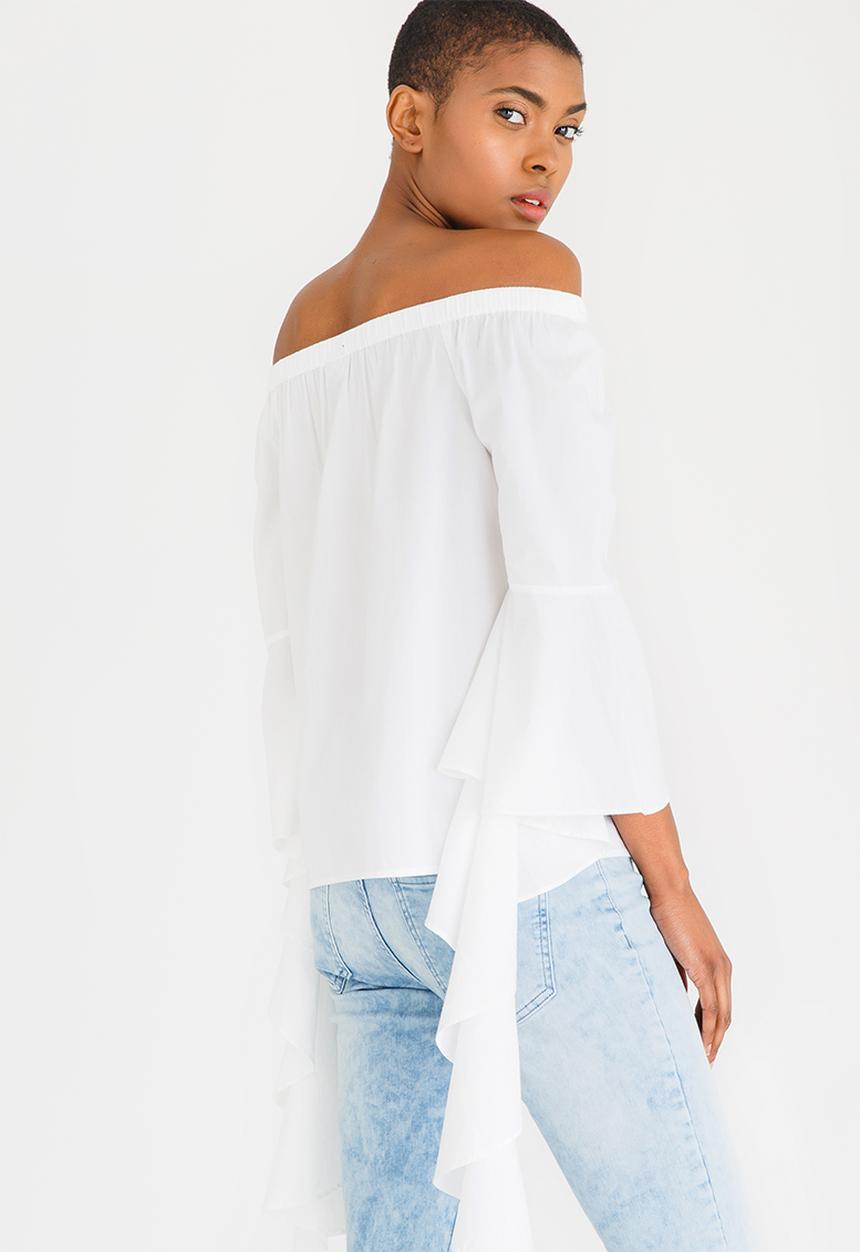 Noisy May - Julianna Off-the-shoulder Blouse White
