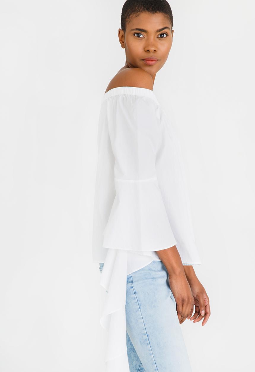 Noisy May - Julianna Off-the-shoulder Blouse White