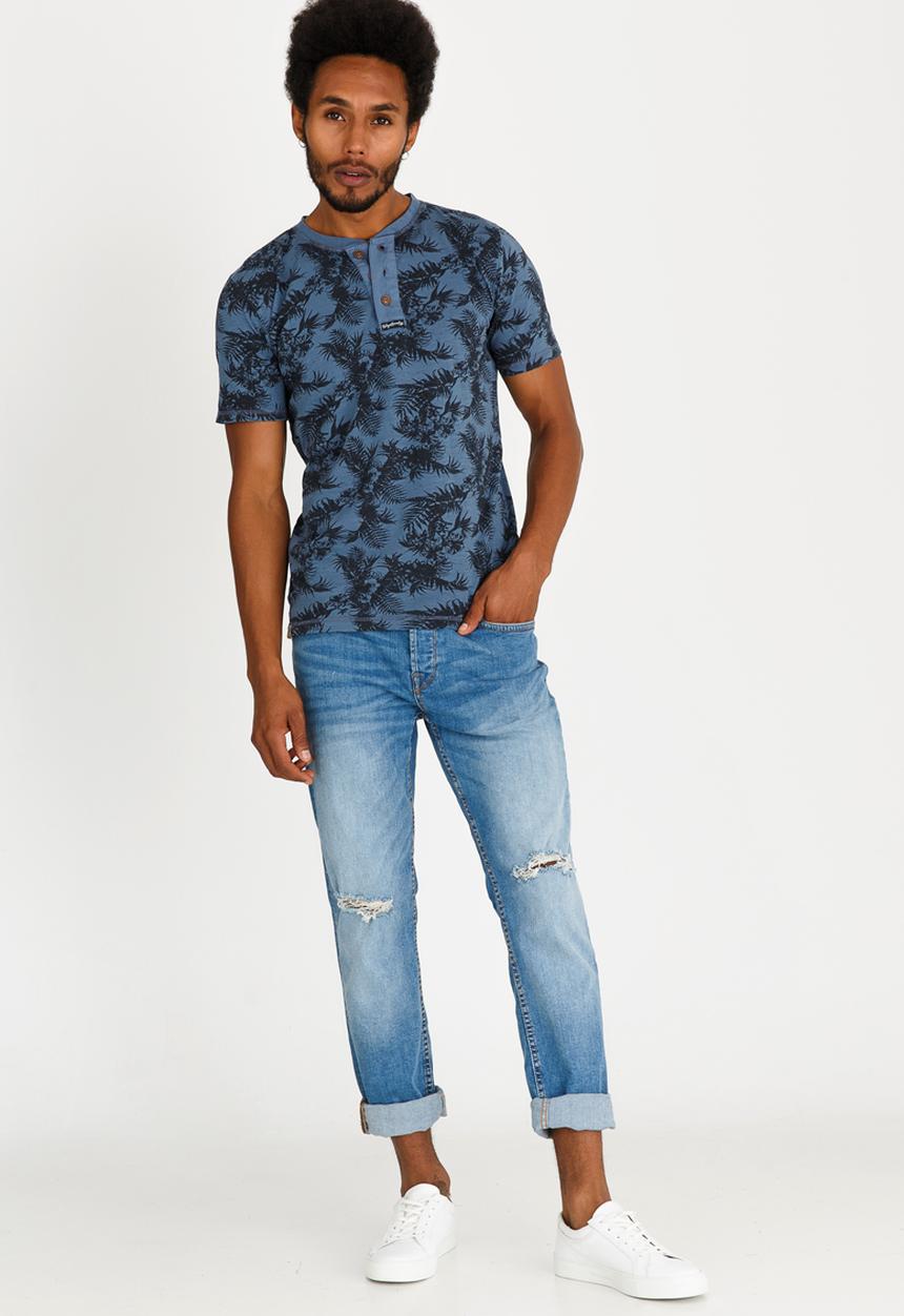Tokyo Laundry - Otto Crew Neck Tee Mid Blue