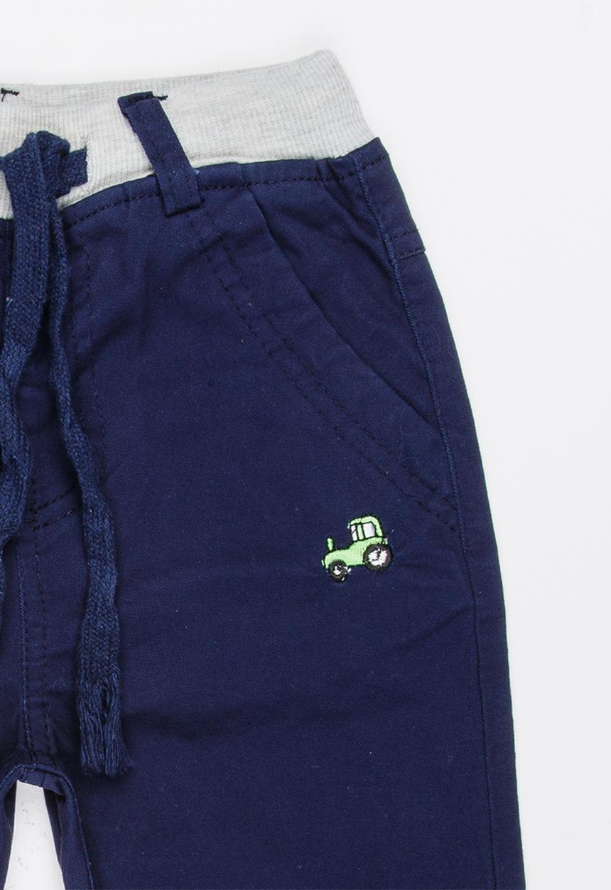 Pop Candy - Ribbed Chino Pants Navy