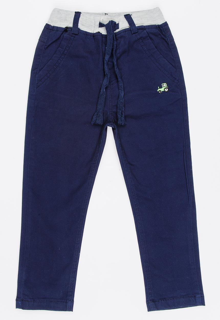 Pop Candy - Ribbed Chino Pants Navy