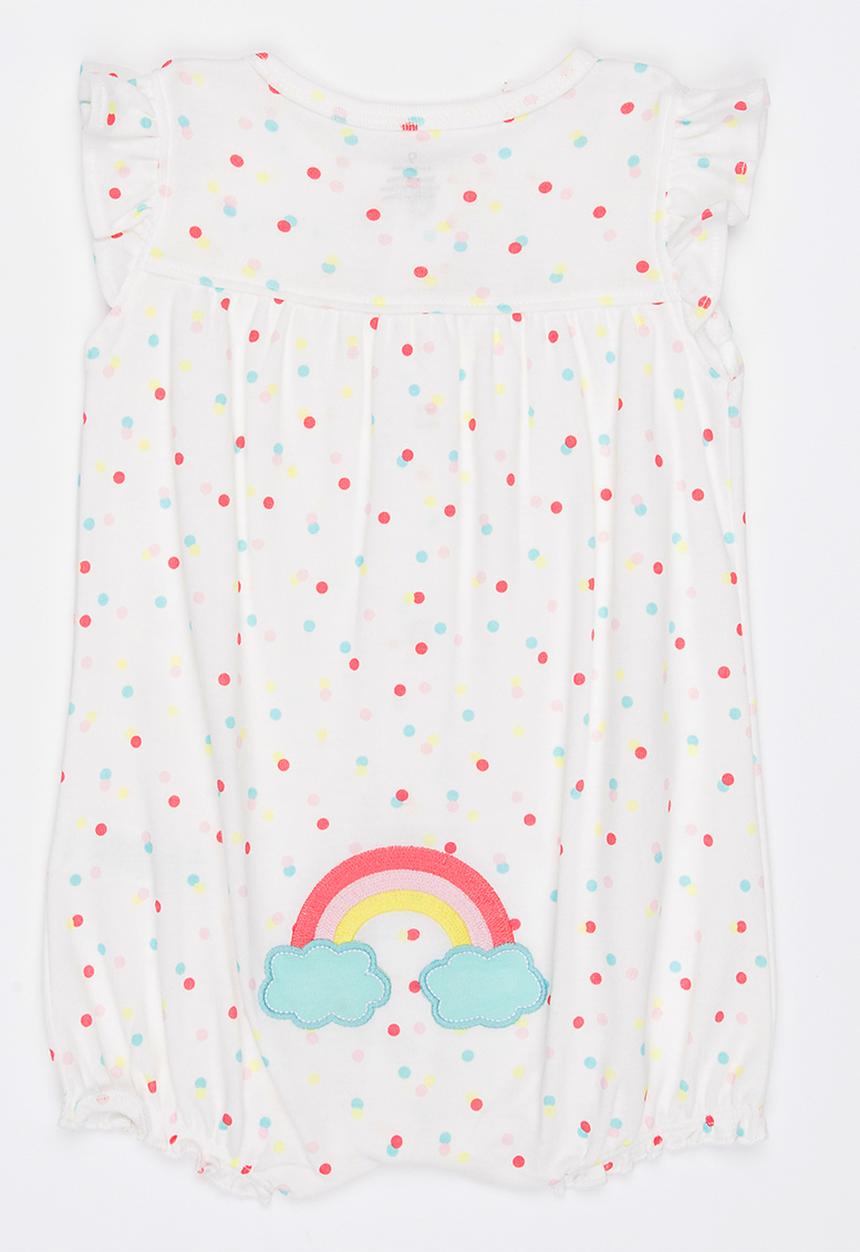 Pop Candy - Printed Rainbow Romper White