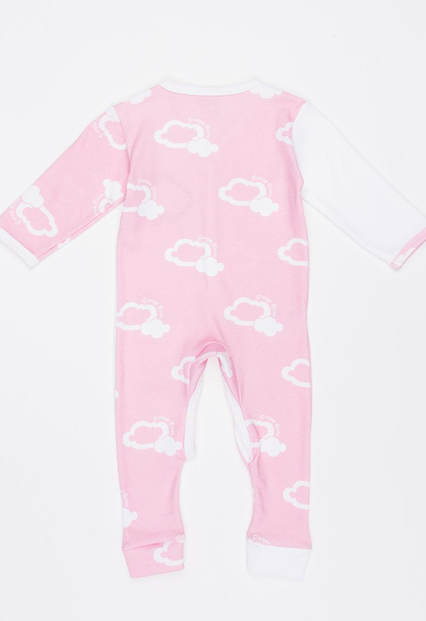 Poogy Bear - Silver Lining Baby Grow Pale Pink