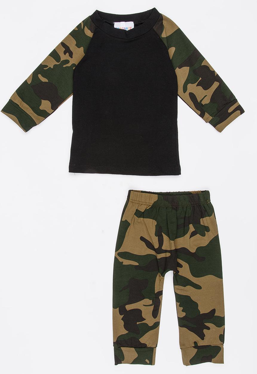 Pop Candy - Camo Sweater and Legging Set Khaki Green