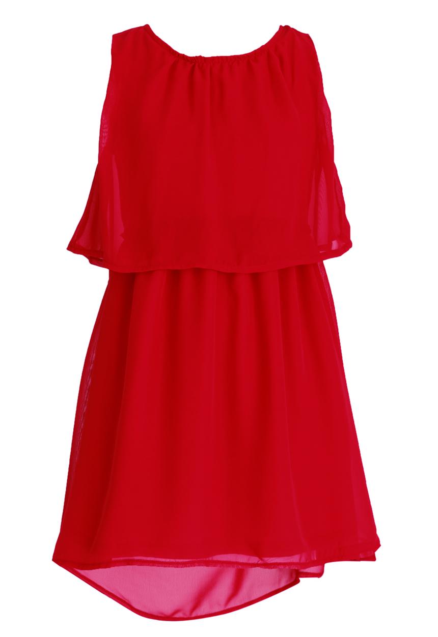 Rebel Republic - Chiffon Hi-Low Dress Red
