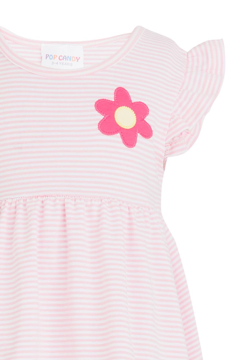 Pop Candy - Stripe Dresses Mid Pink