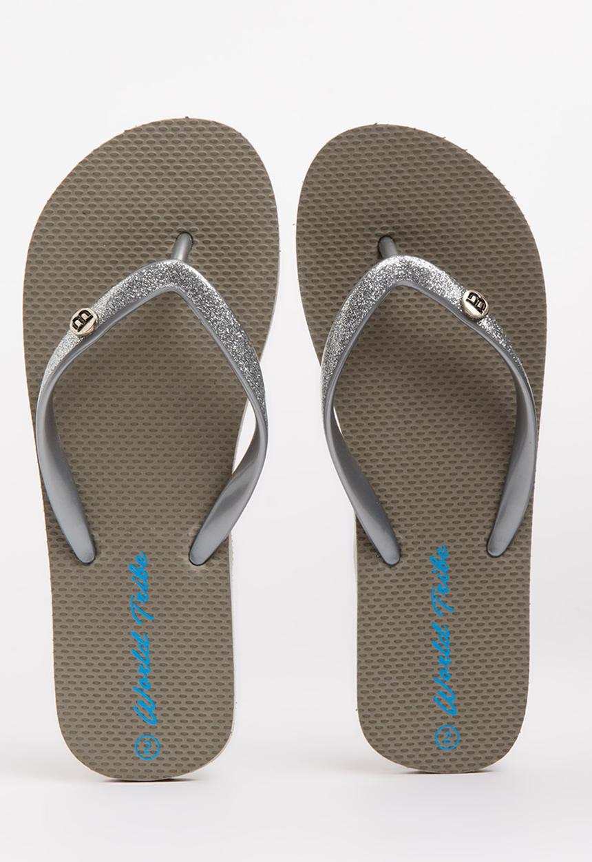 World Tribe - Little Treasure Girls Flip Flops Silver