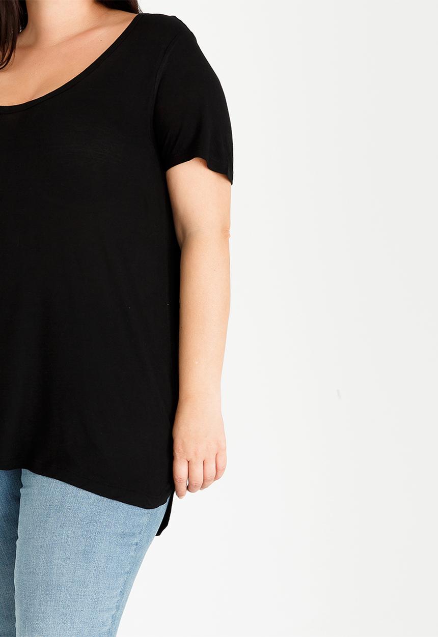 Brave Soul - Perrie Scoop Neck T-shirt Black