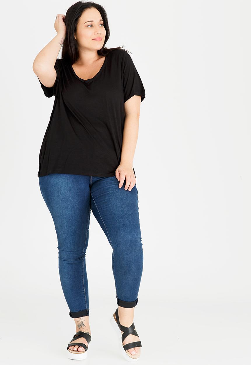 Brave Soul - Tory V-neck T-shirt Black