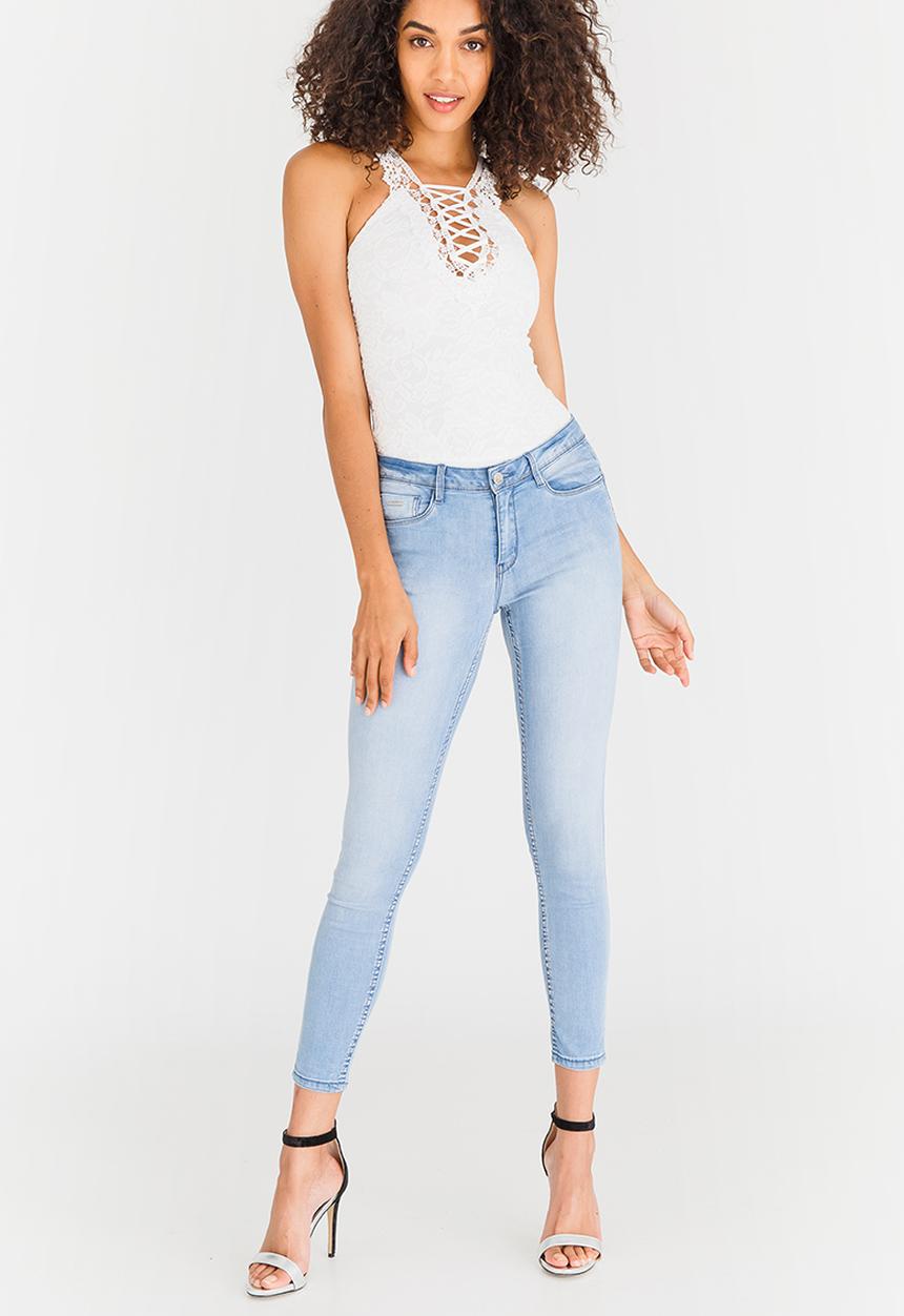 SISSY BOY - Lace Detail Bodysuit Off White