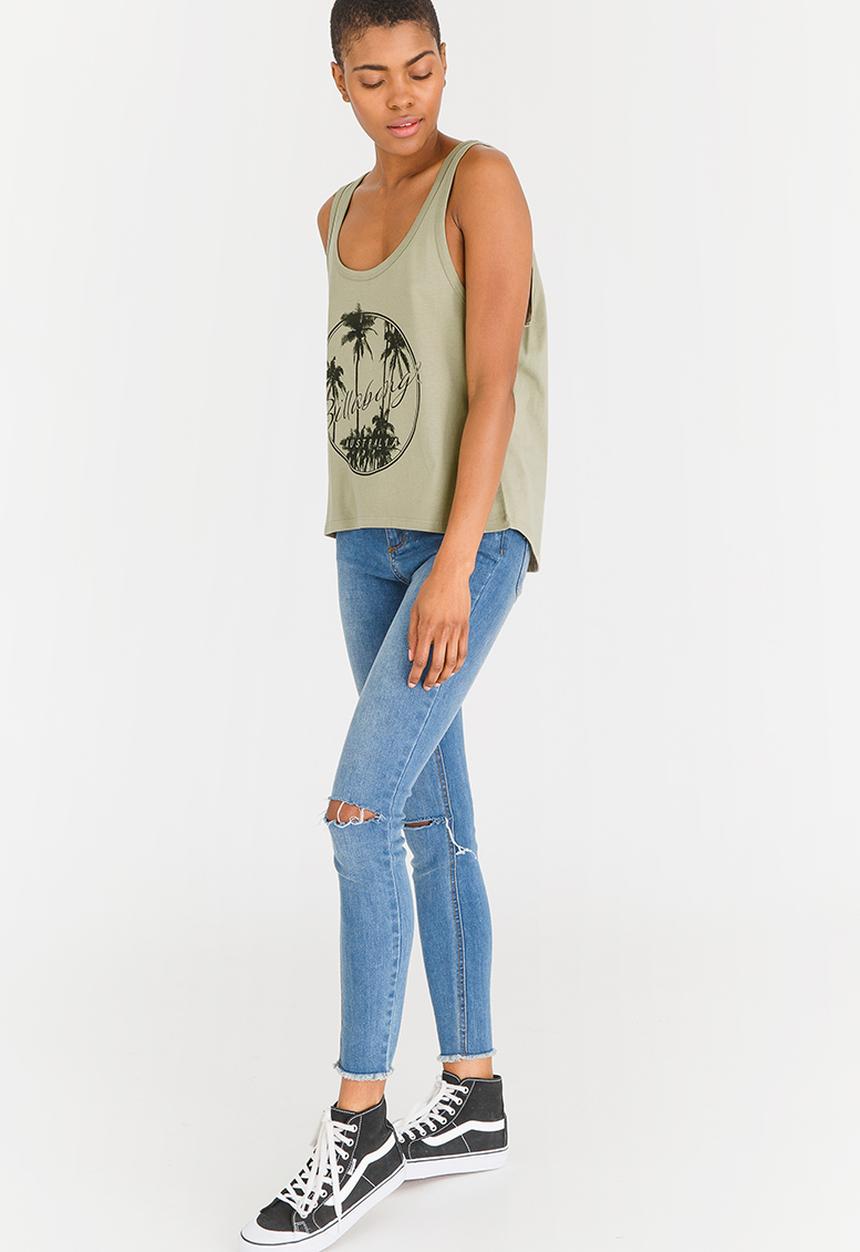 Billabong  - Coast To Coast Racer Back Tank Khaki Green