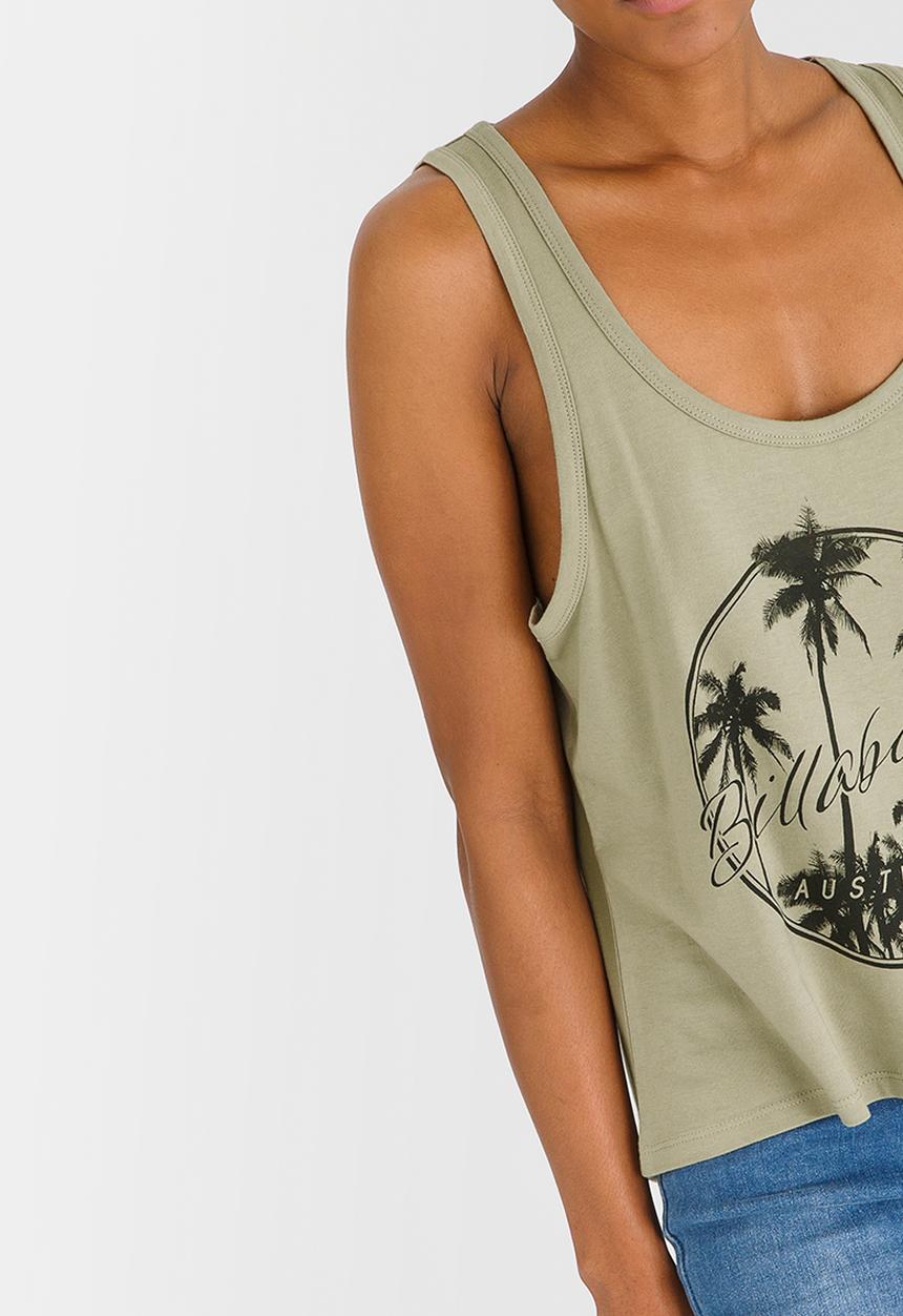 Billabong  - Coast To Coast Racer Back Tank Khaki Green