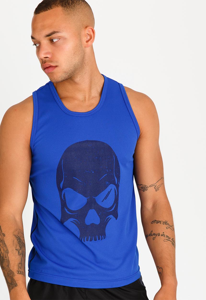 Lithe - Alpha Airtex Printed Vest Blue