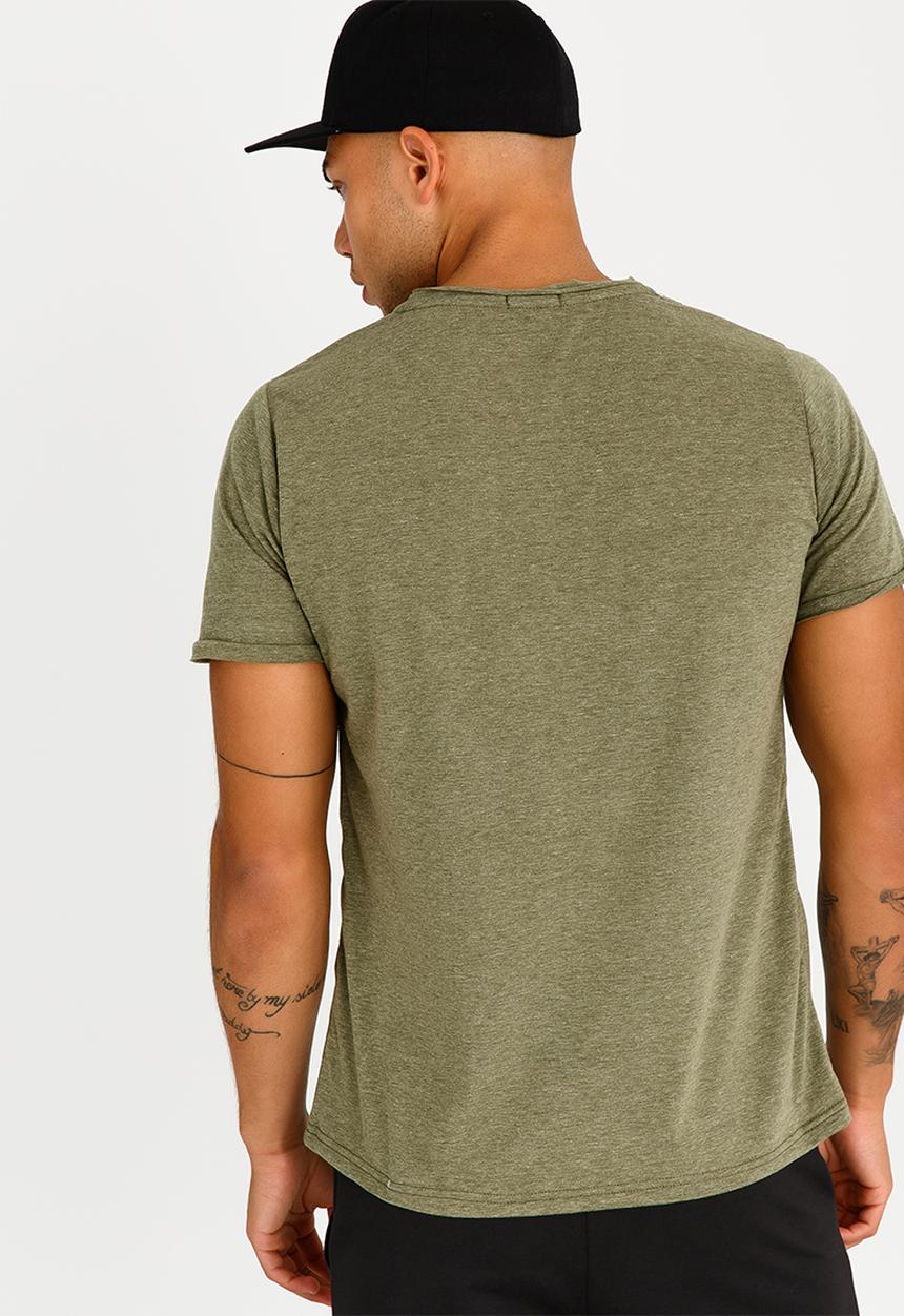 STYLE REPUBLIC - Goat Raw Trim Tee Khaki Green