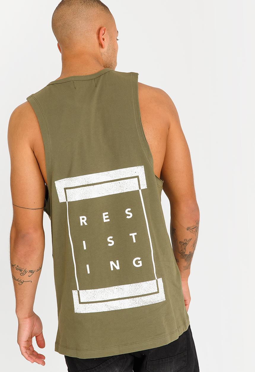 Resist - Resisting Printed T Shirt Green